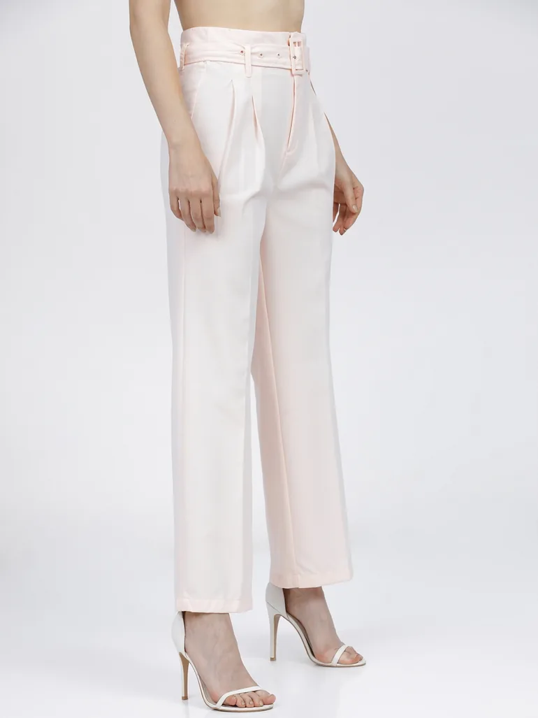 High Rise Pleated Parallel Wide Leg Trouser - 5