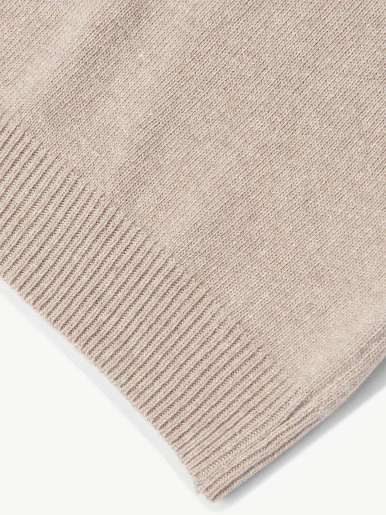 Stone Island Boys Wool and Cashmere Half Zip Jumper in Beige - 3