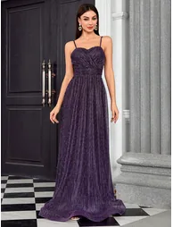 Leely Elegant Spaghetti Straps Sleeveless A-line Party Dress - 3