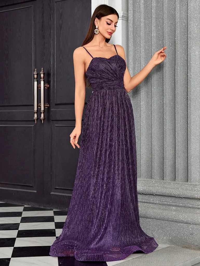 Leely Elegant Spaghetti Straps Sleeveless A-line Party Dress - 5