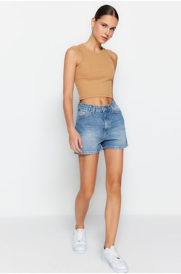 Shorts - Blue - High Waist