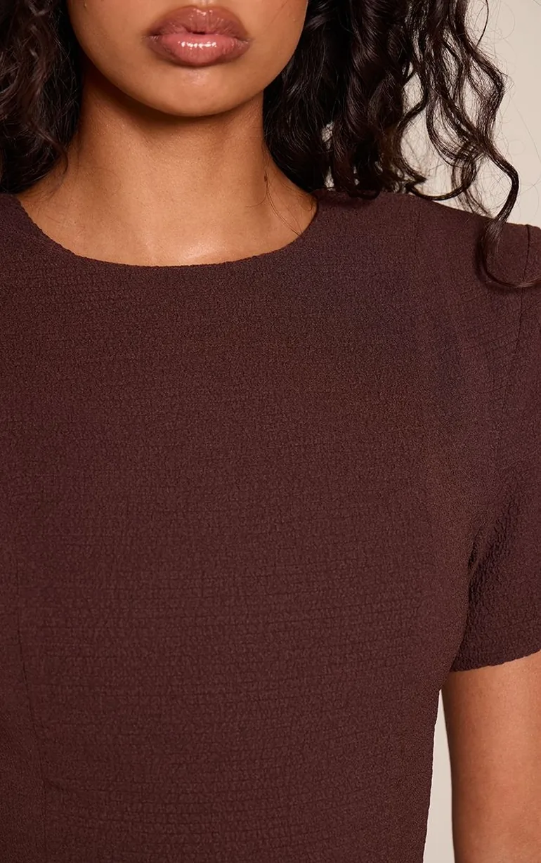 Chocolate Textured Structured T-Shirt Co-ord - 3