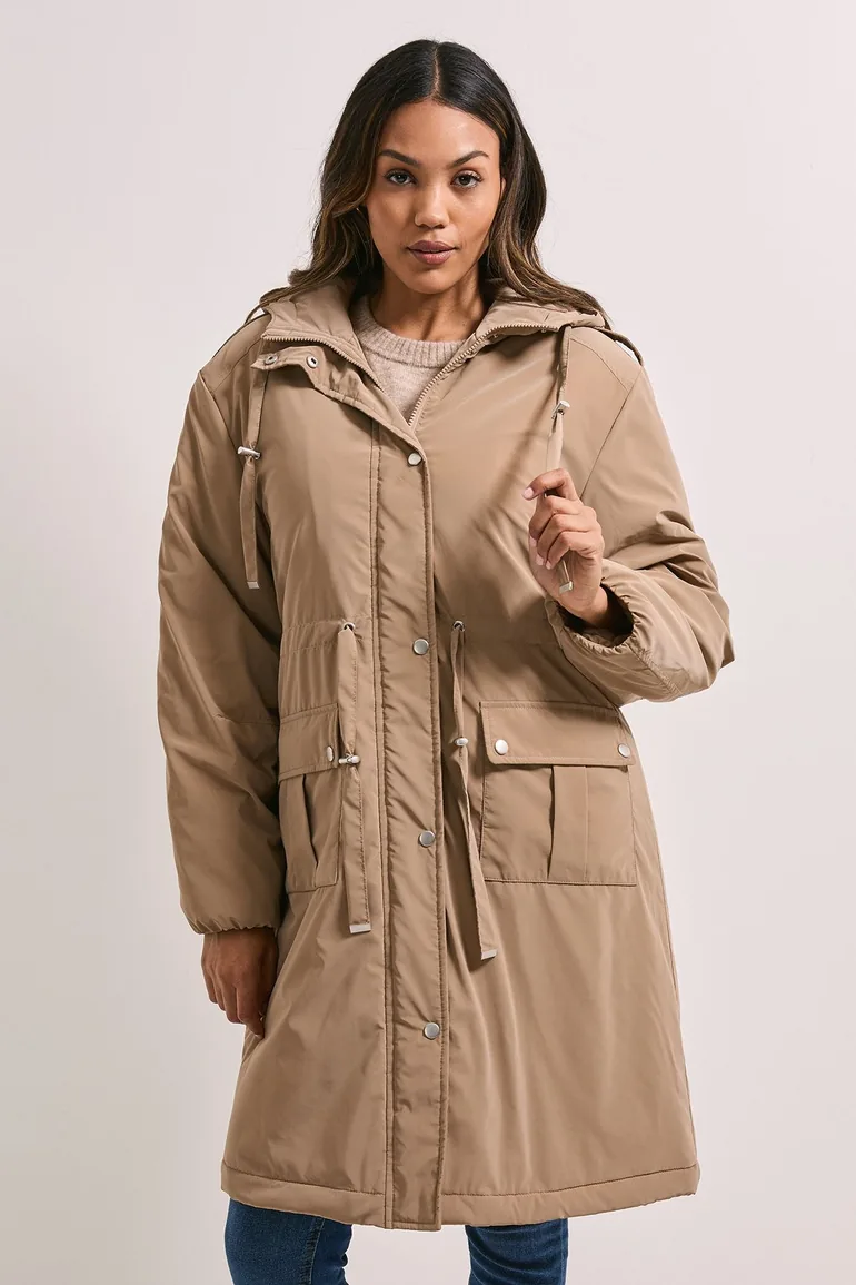 Barrel Sleeve Parka Coat
