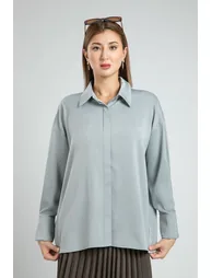 Flowy Long Sleeve Office Shirt - 1