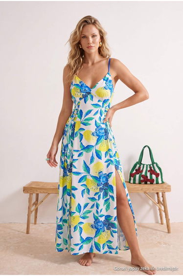 Floral Maxi Woven Beach Dress