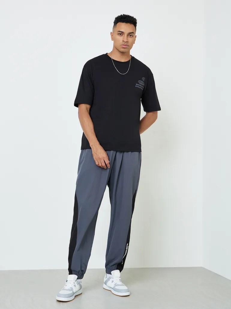 Men Graphic Print Oversized Jersey T-Shirt
