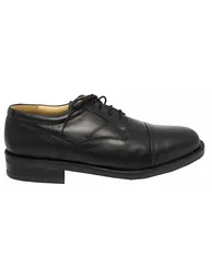 Roamers Mens Plain Leather Capped Gibson Formal Shoes - Black - 1