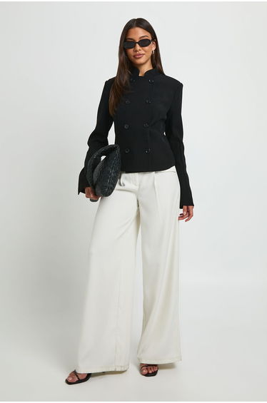 Military Style Fitted Blazer - black product thumbnail 2