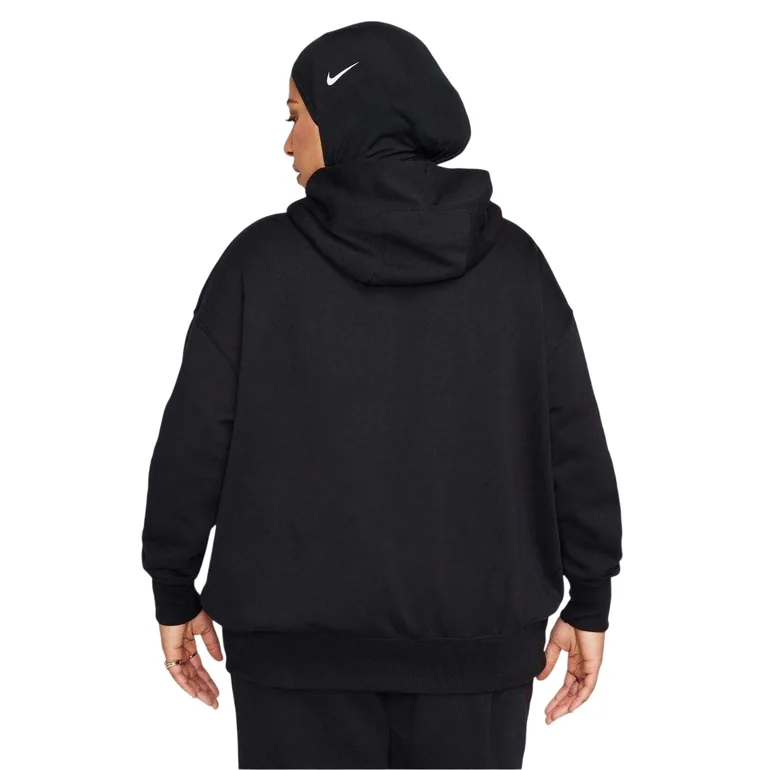 Nike Womens/Ladies Phoenix Fleece Pull Over Oversized Hoodie - Black/White - 1