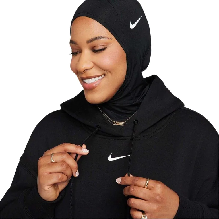 Nike Womens/Ladies Phoenix Fleece Pull Over Oversized Hoodie - Black/White - 2