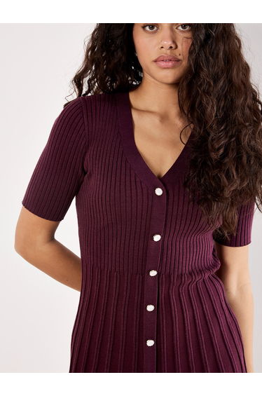 Ribbed Knit Fit And Flare Mini Dress product thumbnail 3
