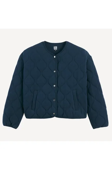 Quilted Sweatshirt with Press-Stud Fastening
