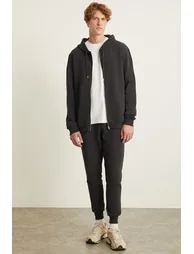 HANS Men's 3 Thread Ribbed Elastic Leg Anthracite Sweatpants