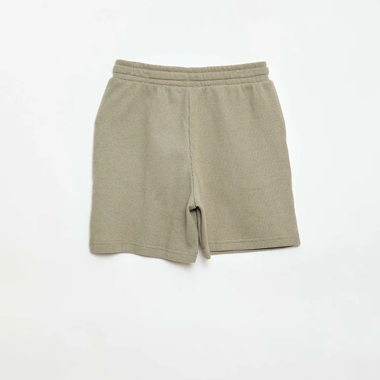 Waffle Knit Shorts GREEN - 2