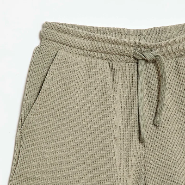Waffle Knit Shorts GREEN - 1