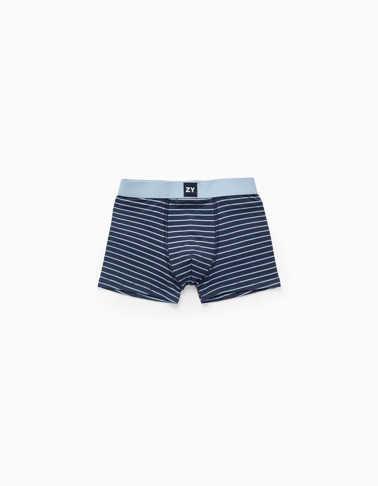 Pack of 4 Boxer Shorts for Boys 'Stripes', White/Grey/Blue - 1