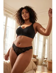 Black-Tan 2-Pack Gathering Plus Size Mother Bra - 8