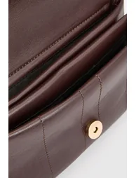 Quilted Fold Over Adjustable Cross Body & Shoulder Bag - chocolate - 3
