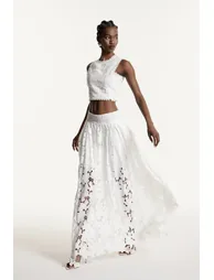 Darija Sleeveless Flower Cutout Skirt Set - 2