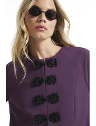 Purple Frog Fastening Trim Jacket - 3