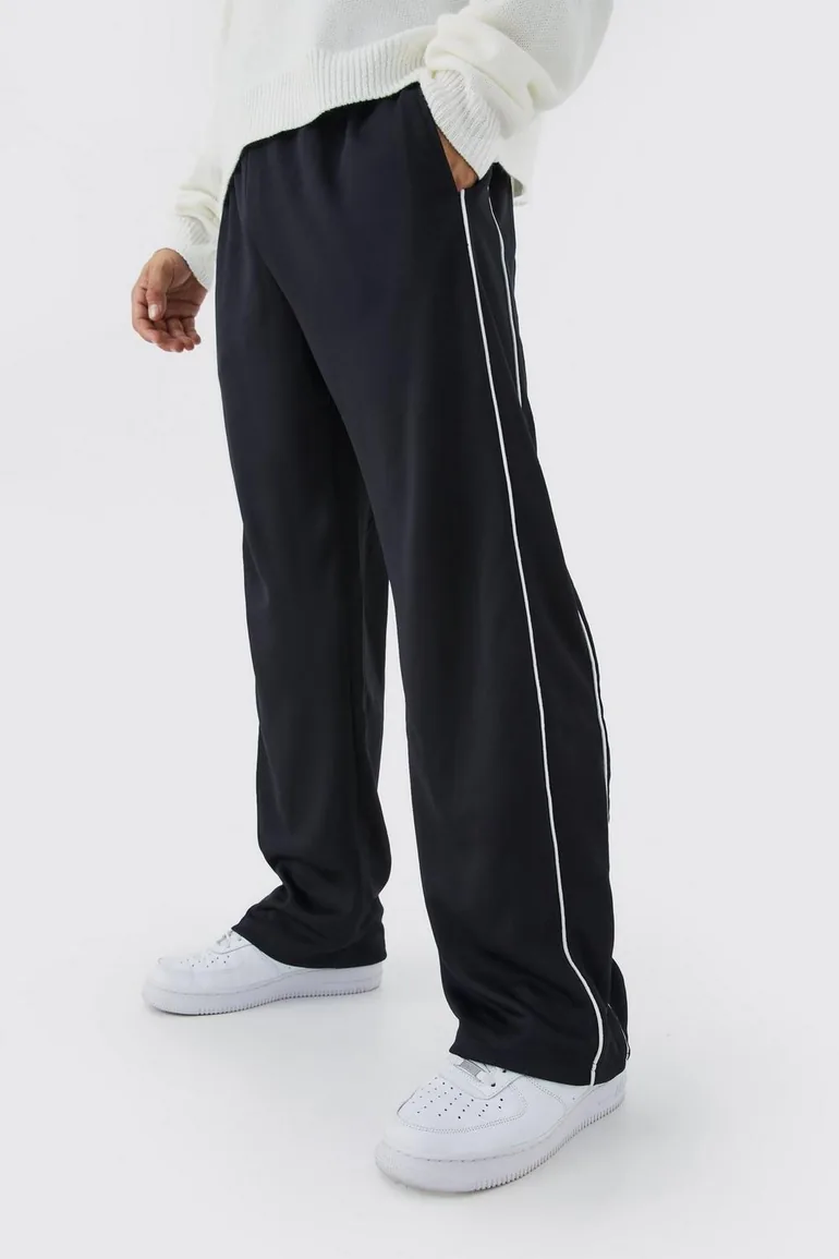 Tricot Wide Leg Jogger - black