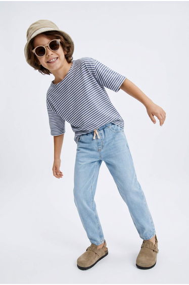 Ice Blue Elasticized Boys' 23 April Denim Trousers