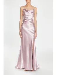 Pippa Blush Pink Bridesmaid Cowl-Neck Slip Dress - 1