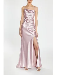 Pippa Blush Pink Bridesmaid Cowl-Neck Slip Dress - 2