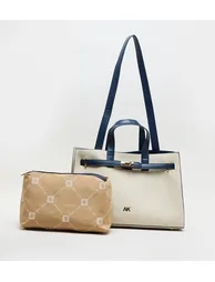 Anne Klein Contrast Detail Pu Tote Bag Set
