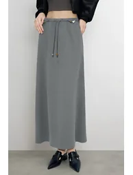 Beaded Drawstring Waist Skirt - 1