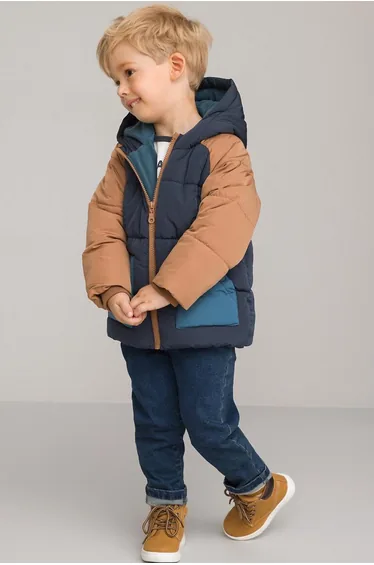 Warm Hooded Padded Jacket with Fleece Lining