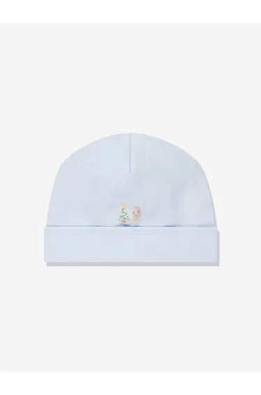 Baby Boys Sweet Gingerbread Embroidered Hat in Blue