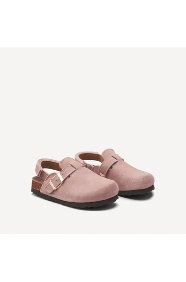 Kids Leather Mules with Touch 'n' Close Fastening