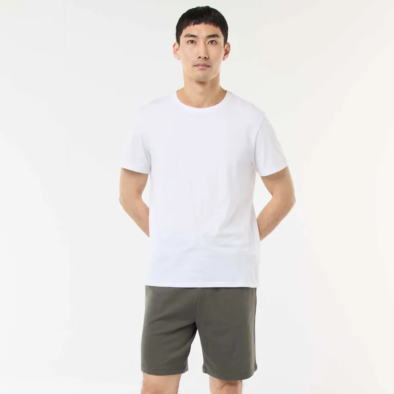 Lightweight fleece Bermuda shorts KHAKI - 2