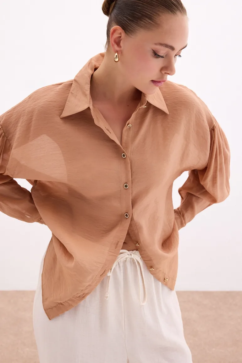 Thin Shirt with Button Accessories - 6