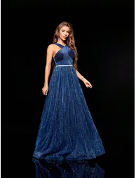 Leely Elegant Halter Sleeveless A-line Party Dress - 3