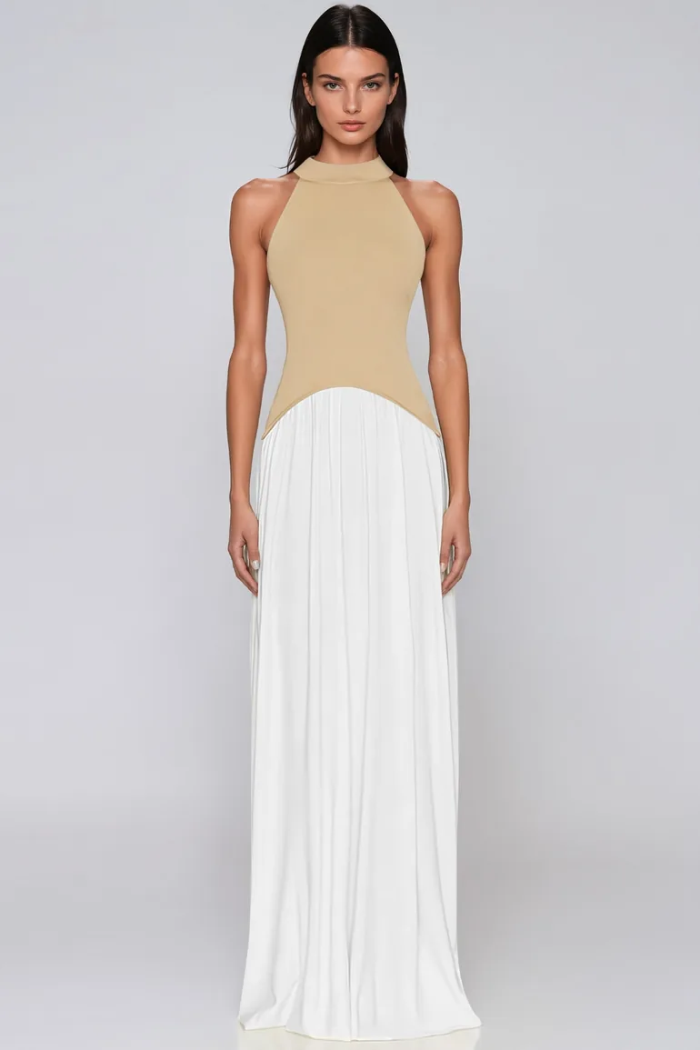 Jazmin Sleeveless Ruch Maxi Dress