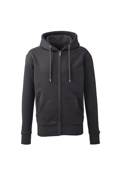Anthem Mens Organic Full Zip Hoodie - Charcoal