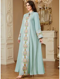Women Embellished Detail Long Sleeve Jalabiya