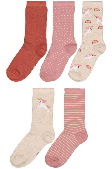 Pack of 5 Pairs of Socks in Cotton Mix