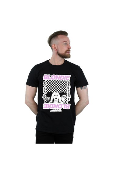 Blondie Mens Checked Eat To The Beat T-Shirt - Black