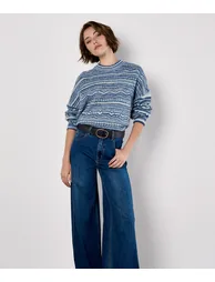 Pointelle Knit Stripe Jumper - 4