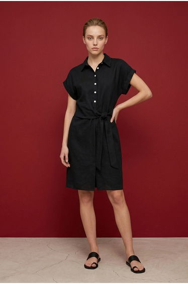 MY FASHION Cotton Poplin Mini Shirt Dress