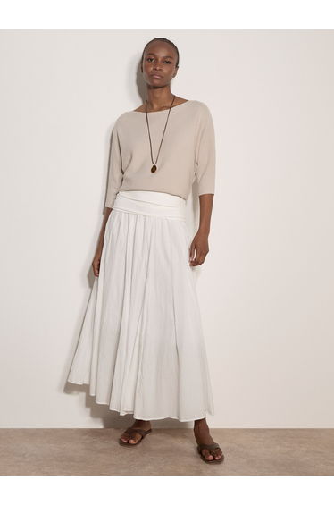 Jersey Waistband Cotton Midaxi Skirt