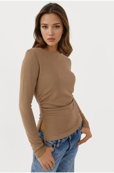Ruched Long Sleeve Top
