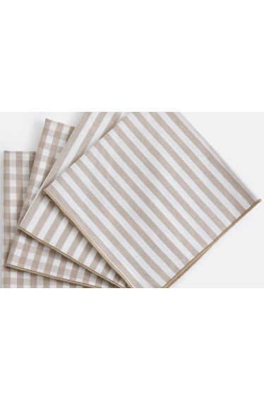 Soizic Set of 4 Napkins in Dyed and Woven 30% Recycled Cotton