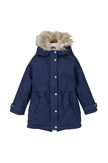 Recycled Warm Hooded Parka in Cotton with Borg Lining