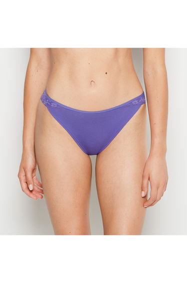 Cheeky Panty With Lace Trim in Purple Opulence