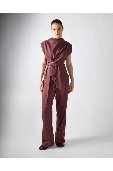 Mauve Flare Suit Trousers