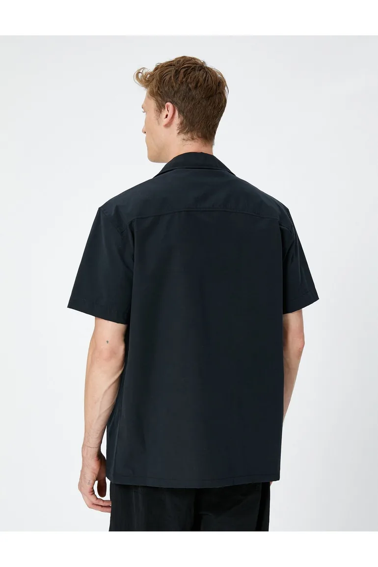 Sports Shirt Pocket Detailed Stopper Classic Collar Short Sleeve - 3